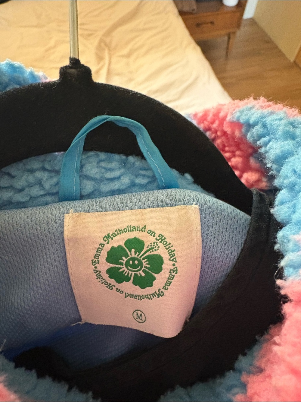 Emma Mulholland on Holiday Pastel Pink & Blue Teddy Sherpa Zip Jacket - Picture 7 of 7